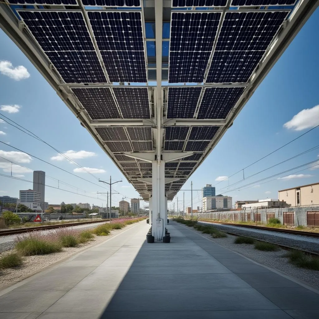 Paneles solares en estación YPF